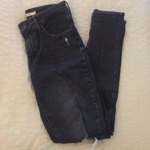 Levis 721 High Rise Skinny Distressed Grey